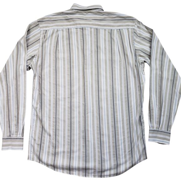 Ermenegildo Zegna Shirt Mens Large Striped Long Sleeve Button Up Romania - Picture 8 of 9